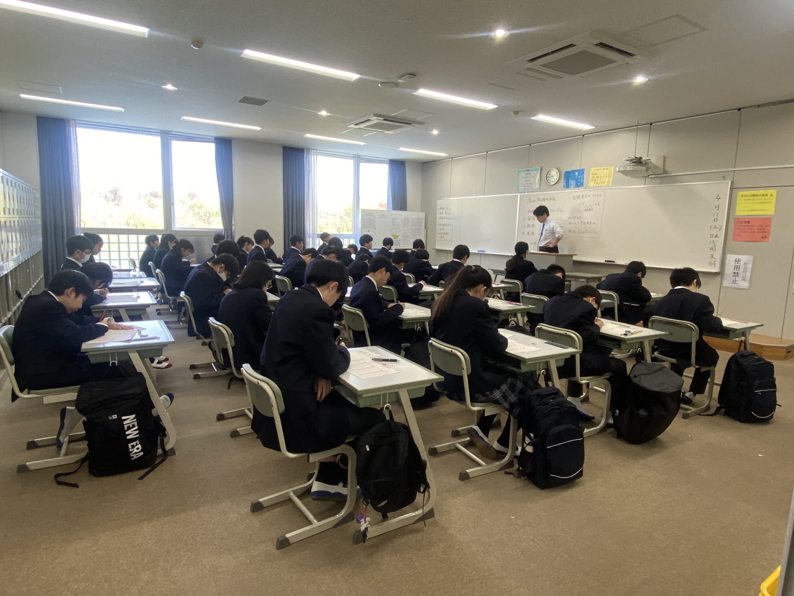 1年生学力テスト、奮闘中